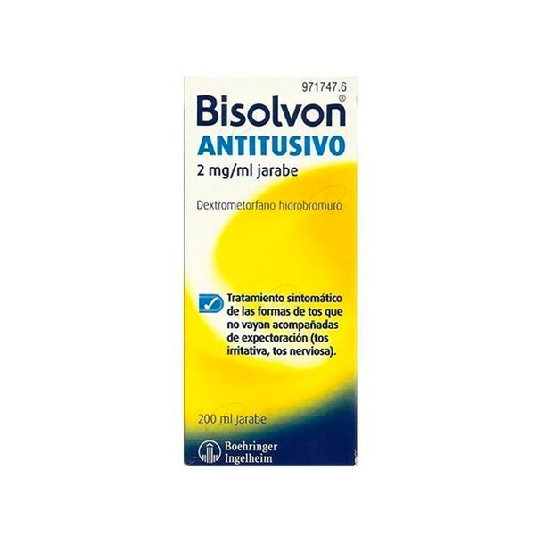 BISOLVON ANTITUSIVO 2 mg/ ml JARABE, 1 frasco de 200 ml