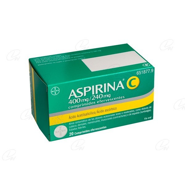 ASPIRINA C 400 mg/240 mg COMPRIMIDOS EFERVESCENTES, 10...