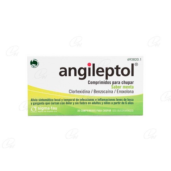 ANGILEPTOL COMPRIMIDOS PARA CHUPAR SABOR MENTA, 30...