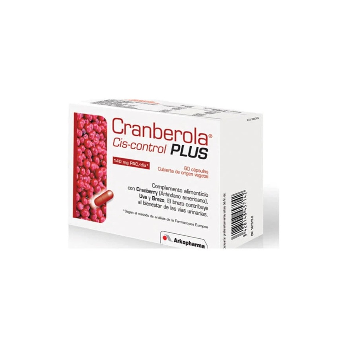 arkopharma cis control cranberola plus 60 capsulas