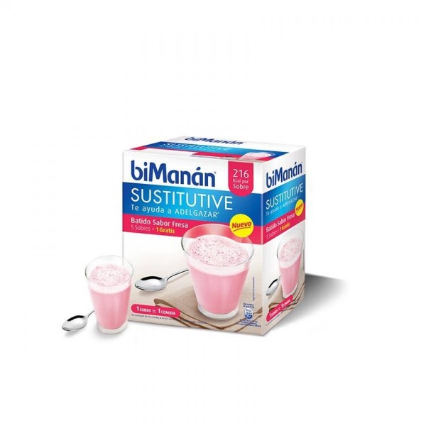bimanan sustitutive batido fresa 6 sobres