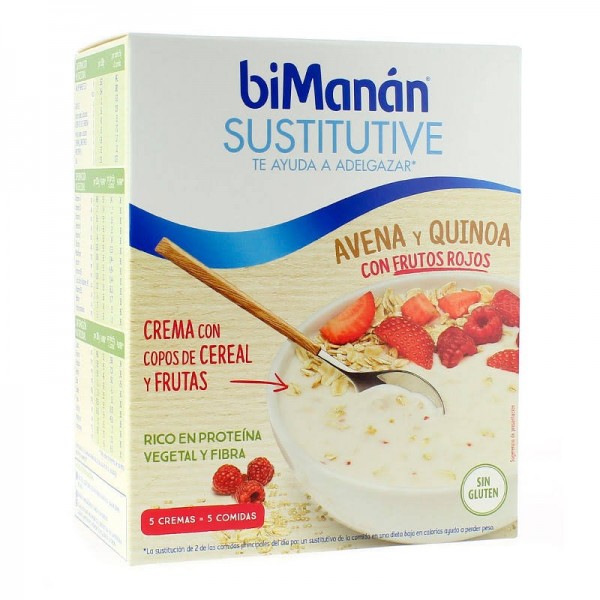 bimanan sustitutive avena y quinoa con frutos rojos 5 sobres