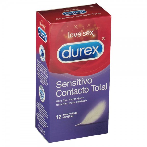 durex sensitivo contacto total preservativos 12