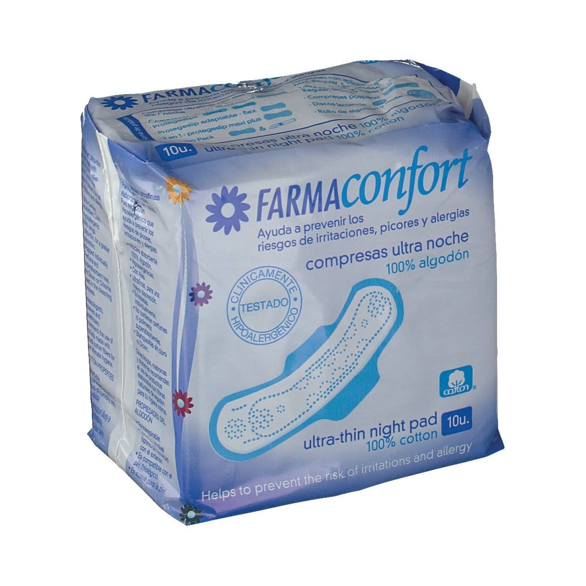 compresas farmaconfort algodon noche alas 10 u
