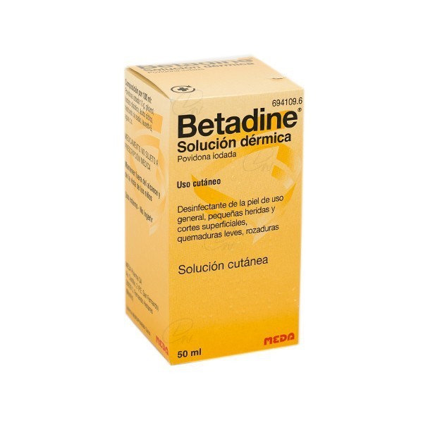 BETADINE SOLUCION DERMICA, 1 frasco de 50 ml