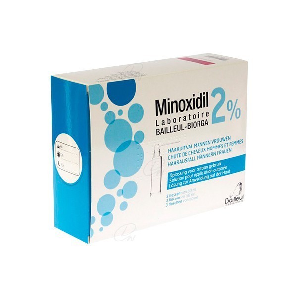 MINOXIDIL BIORGA 50 MG/ML SOLUCION CUTANEA 3 FRASCOS 60 ML