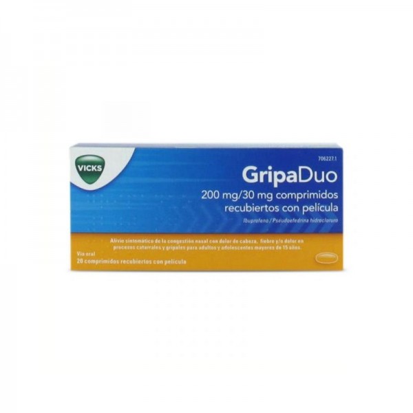 GRIPADUO 200MG/30MG COMPRIMIDOS RECUBIERTOS CON PELICULA,...