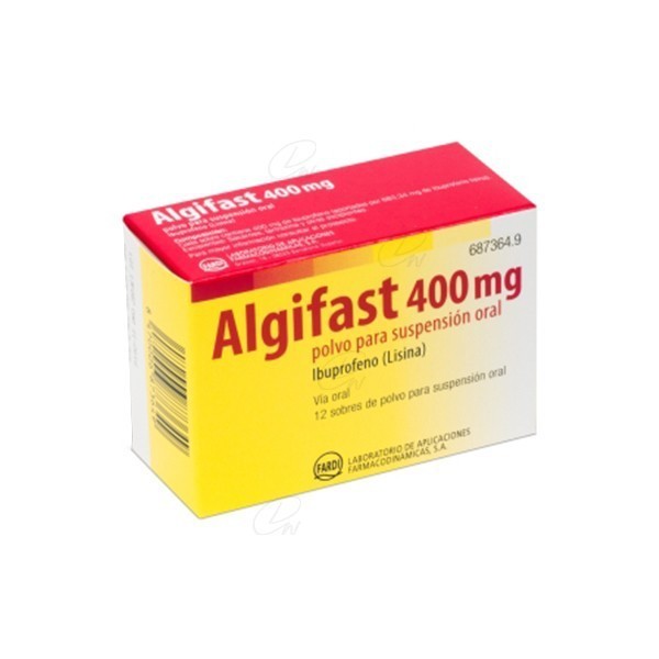 ALGIFAST 400 mg POLVO PARA SUSPENSION ORAL, 12 sobres