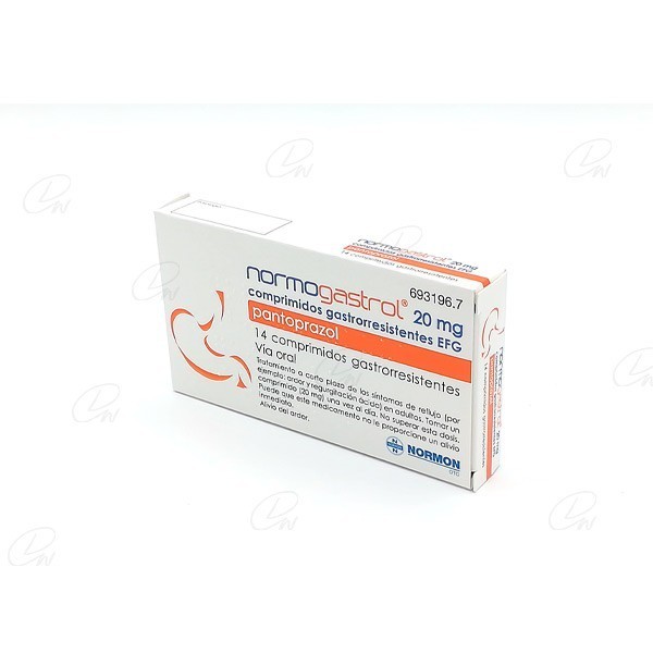 NORMOGASTROL 20 mg COMPRIMIDOS GASTRORRESISTENTES EFG, 14 comprimidos