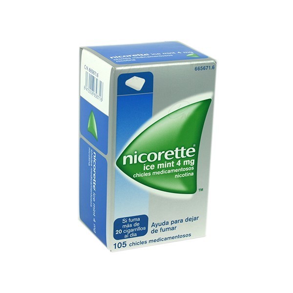 NICORETTE ICE MINT 4 mg CHICLES MEDICAMENTOSOS, 105 chicles