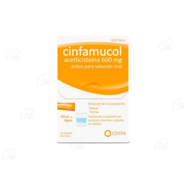 CINFAMUCOL ACETILCISTEINA 600 mg POLVO PARA SOLUCION...